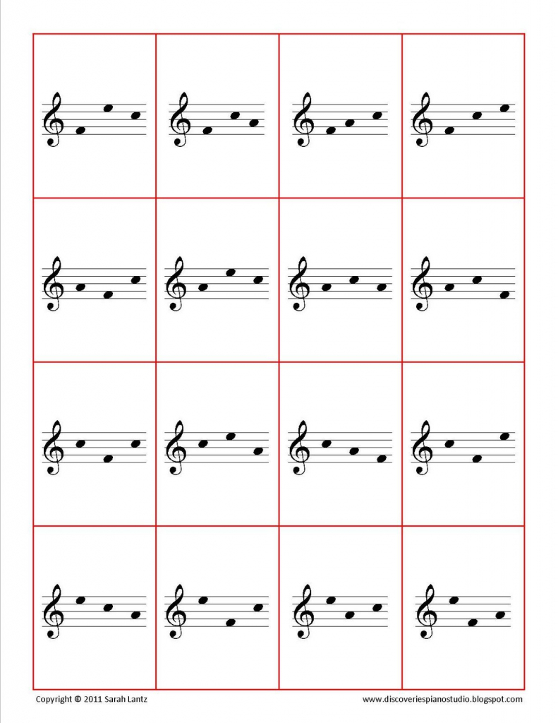 Free Printable Flash Cards - Each Card Contains Three Notes From A | Piano Music Notes Flash Cards Printable