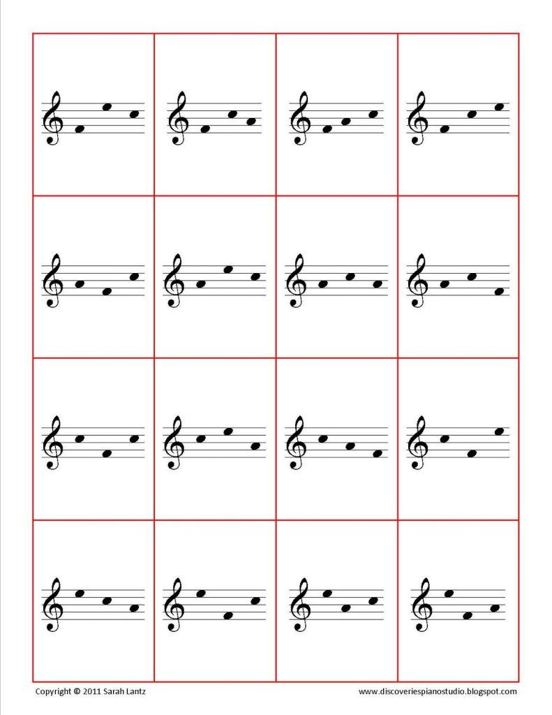 Piano Music Notes Flash Cards Printable Printable Card Free