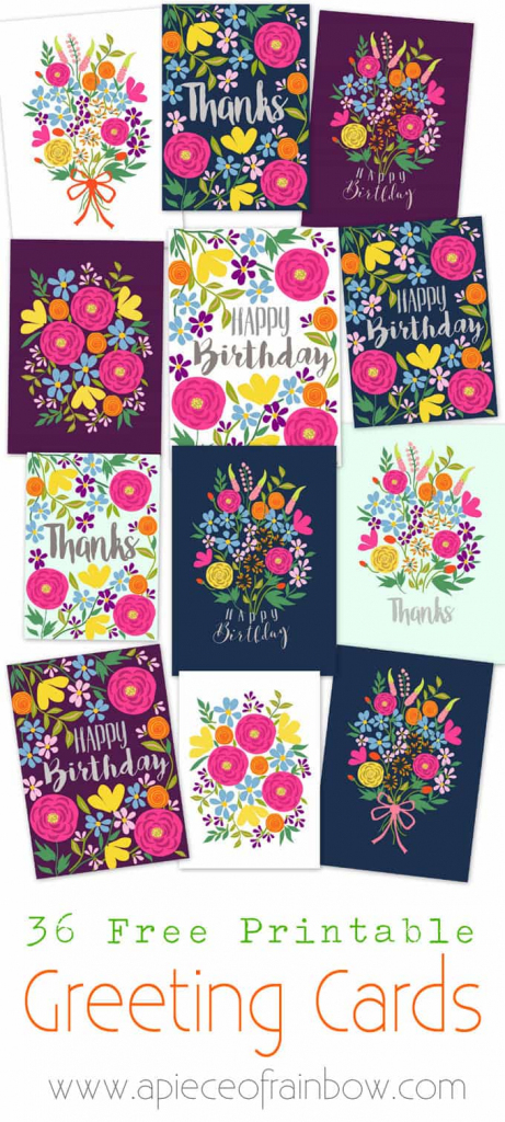 Free Printable Flower Greeting Cards - A Piece Of Rainbow | Free Printable Greeting Cards