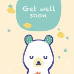 Free Printable Get Well Teddy Bear Greeting Card | Littlestar Cindy | Feel Better Card Printable