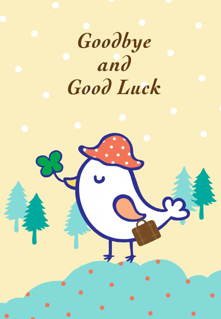 Free Printable Goodbye And Good Luck Greeting Card | Littlestar | Free Printable Good Luck Cards