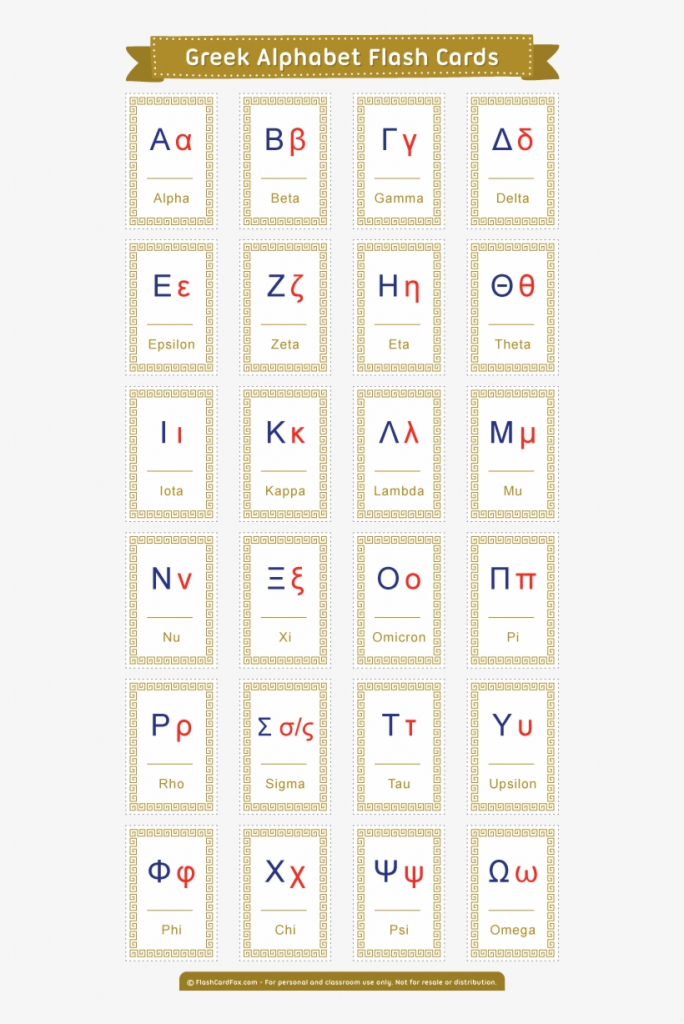 Free Printable Greek Alphabet Flash Cards - Koine Greek Alphabet | Greek Flash Cards Printable