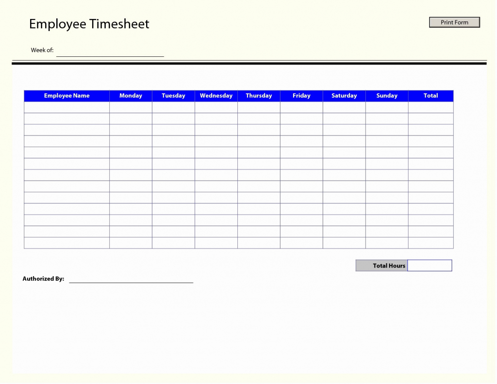 Free Printable Hourly Time Sheets Of Timesheet Template Free | Time Card Templates Free Printable