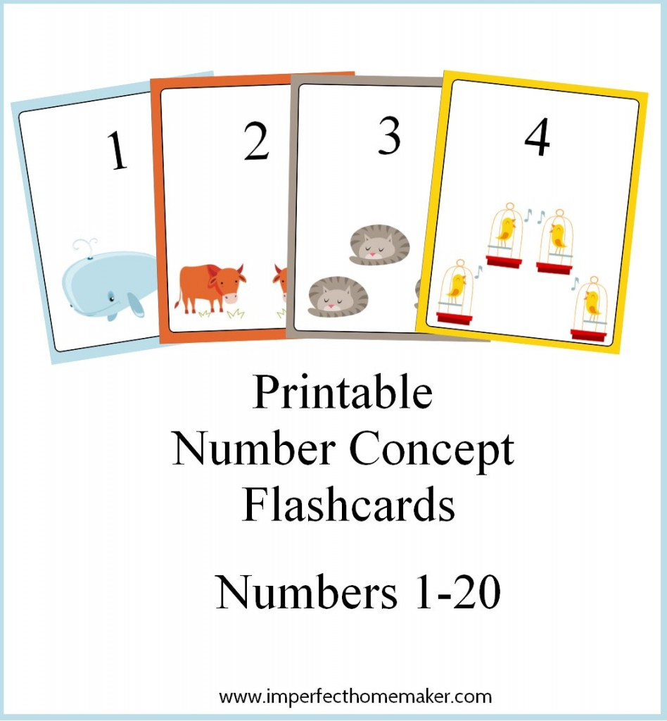 Free Printable Number Concept Flashcards - How To Homeschool For Free | Free Printable Number Cards
