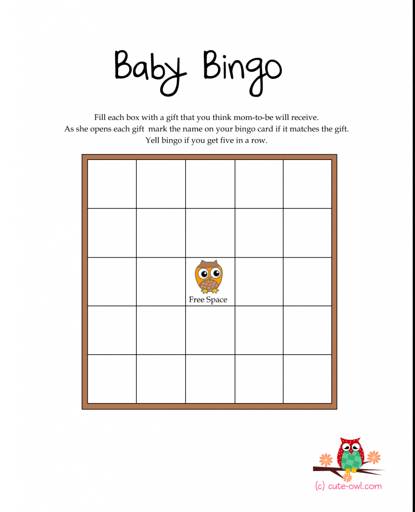 Free Printable Owl Themed Baby Shower Games | Woodland Animal Themed | Free Printable Baby Shower Bingo Cards