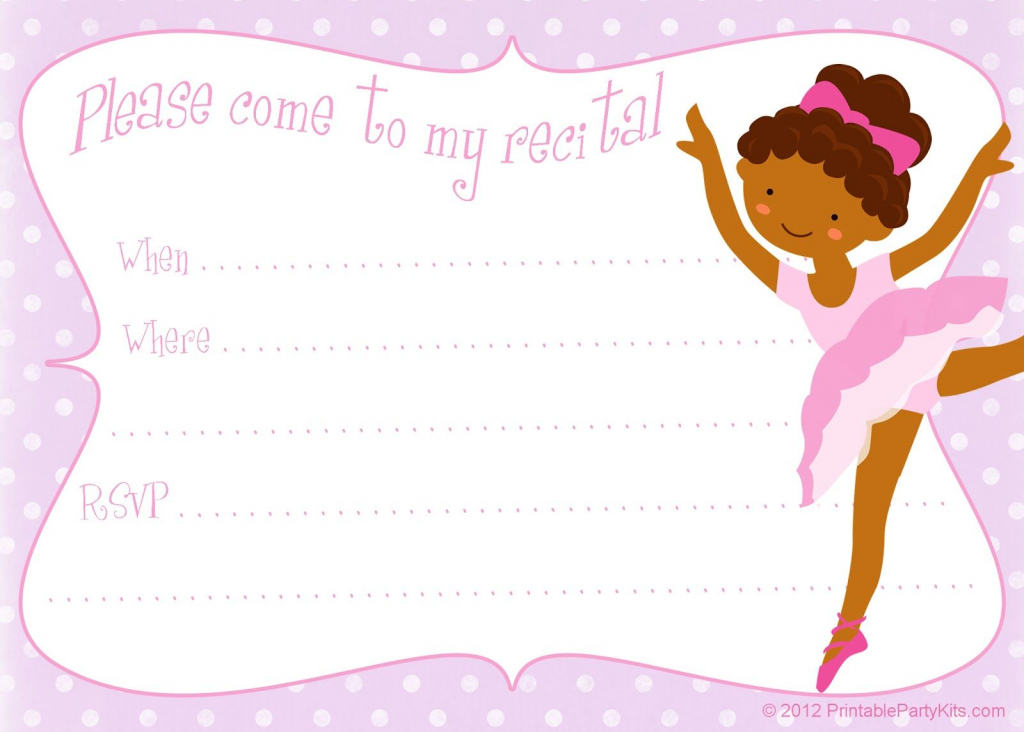 Free Printable Party Invitations: Printable Dance Recital | Free Printable Dance Recital Cards