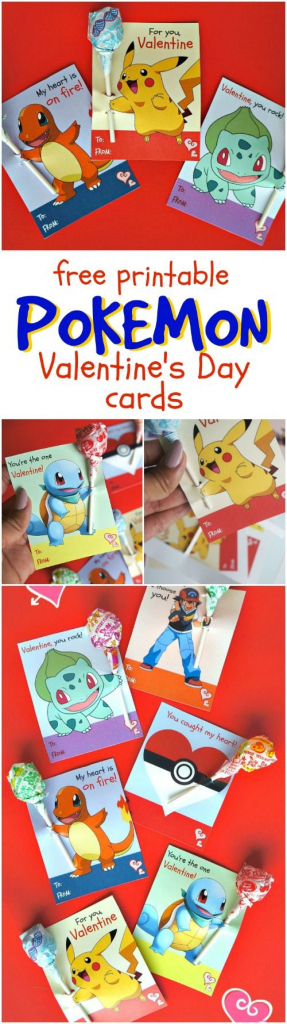 Free Printable Pokemon Valentine&amp;#039;s Day Cards - 6 Designs With | Pokemon Valentine Cards Printable