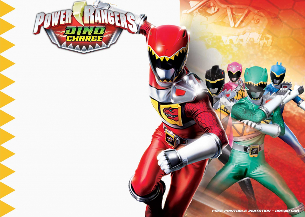 Free Printable Power Rangers Dino Charge Invitation | Desserts | Power Rangers Birthday Card Printable