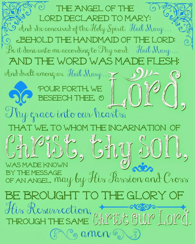 Free Printable Prayers For Your Printing And Praying Pleasure, And A | Angelus Prayer Card Printable