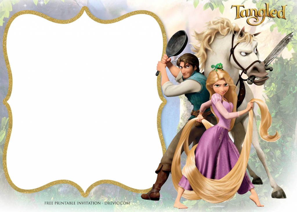Free Printable Princess Rapunzel Invitation | Birthday Party | Printable Rapunzel Birthday Card