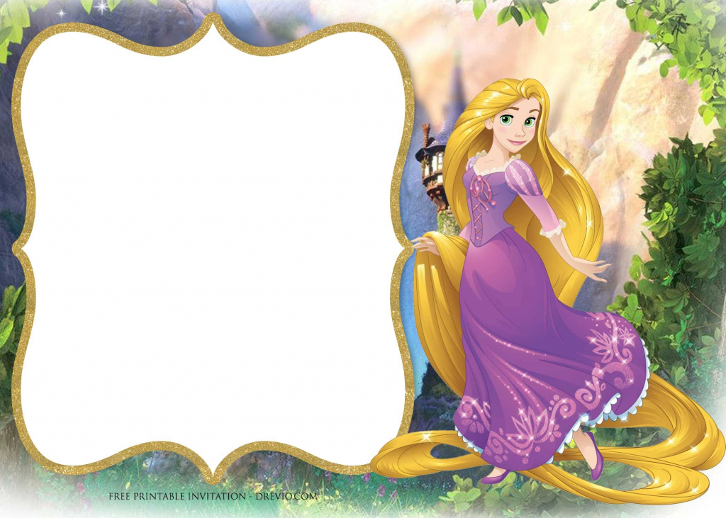 Free Printable Princess Rapunzel Invitation | Free Printable | Printable Rapunzel Birthday Card