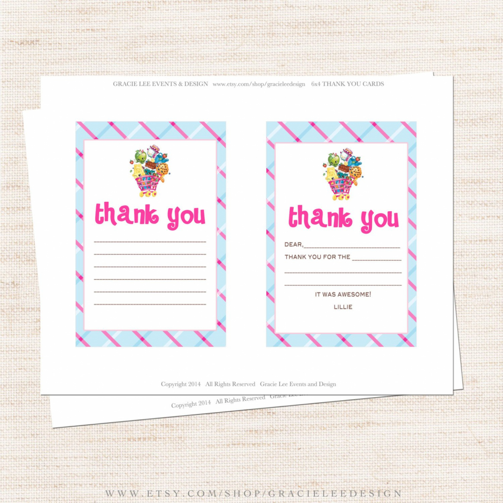 Free Printable Shopkins Thank You Card Halegrafx - Oukas | Free Printable Shopkins Thank You Cards