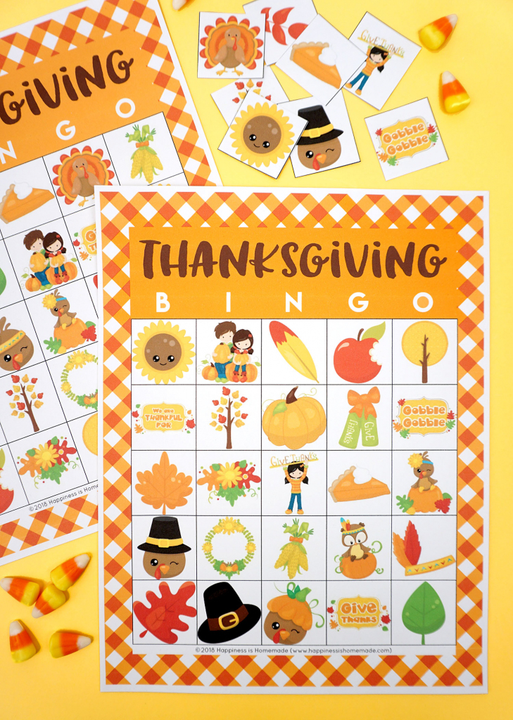 Free Printable Thanksgiving Bingo Cards - Happiness Is Homemade | Turkey Bingo Cards Printable