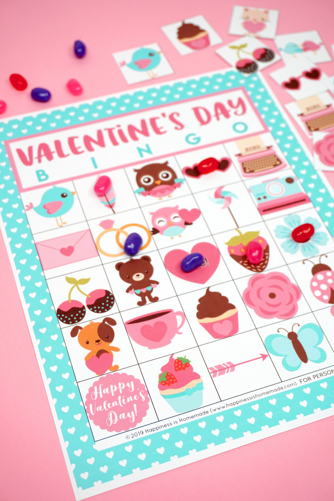 Free Printable Valentine Bingo - Happiness Is Homemade | Printable Mothers Day Bingo Cards