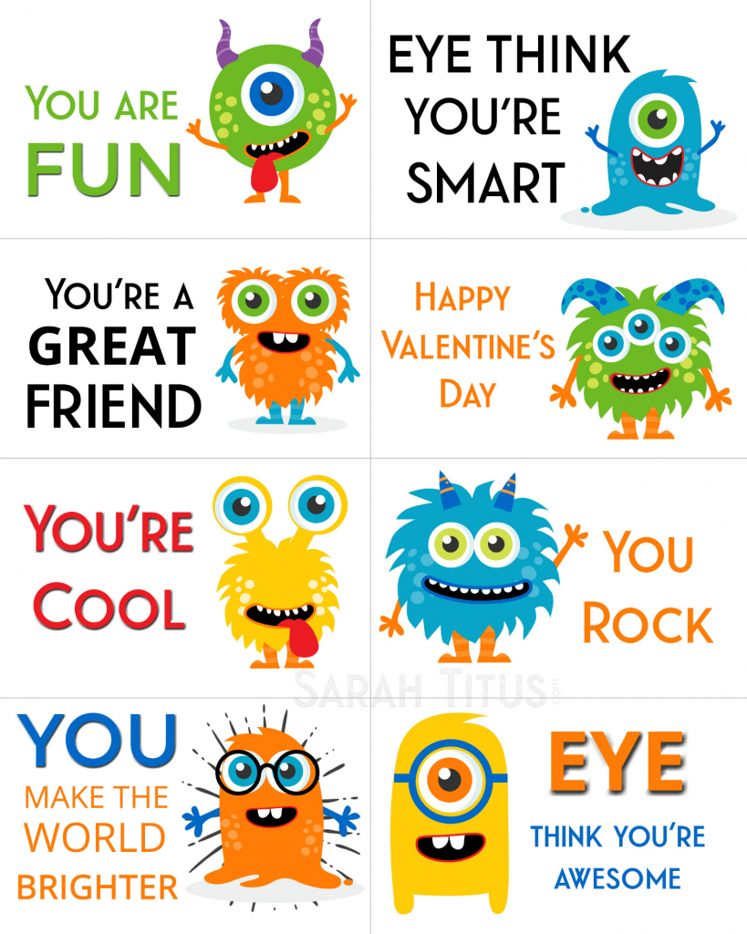 Free Printable Valentine Cards - Sarah Titus | Free Printable Valentine Cards For Preschoolers