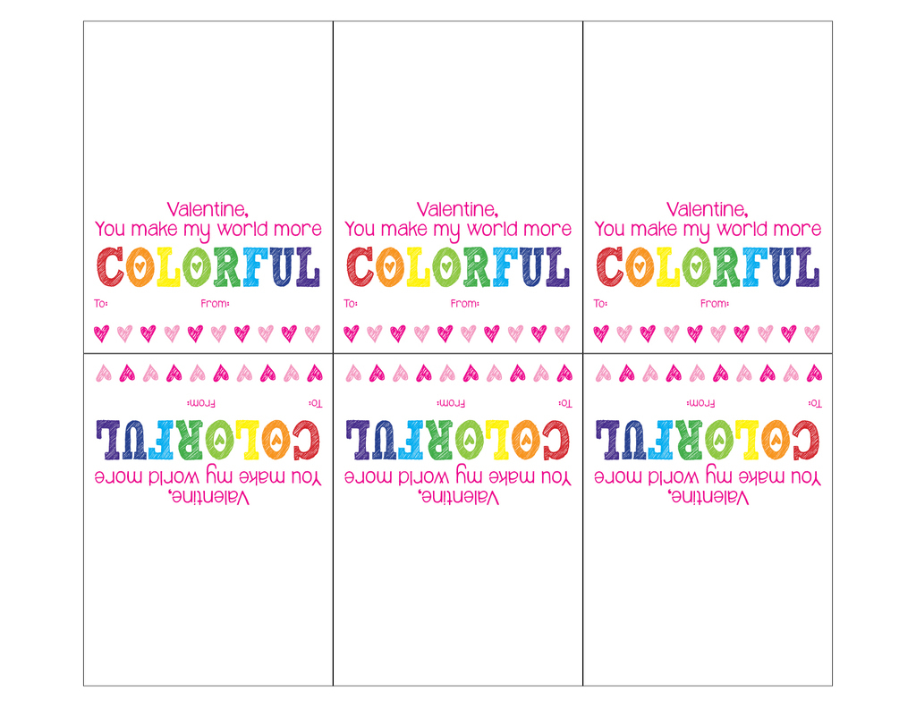 Free Printable Valentines Day Cards (Crayons) | The Taylor House | Make Your Own Printable Valentines Card