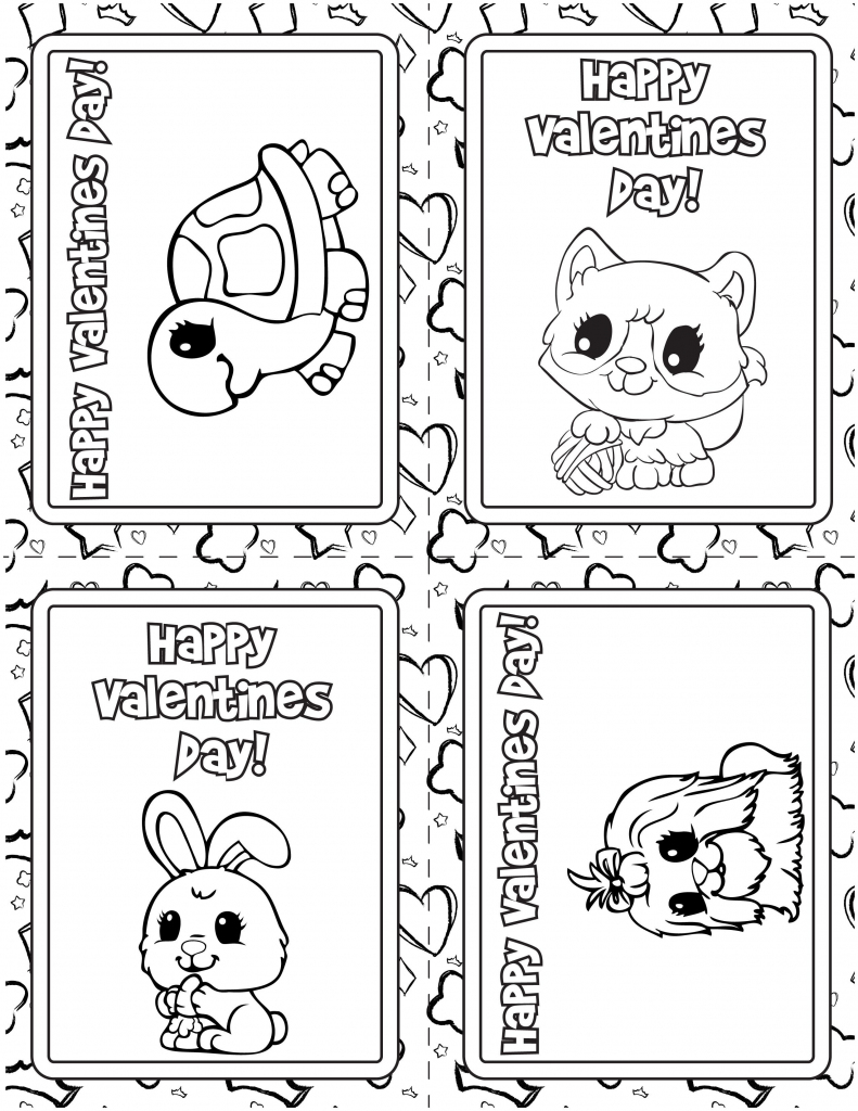 Free Printable Valentines_Bw | Crafts For Kids | Valentine Coloring | Printable Valentines Day Cards To Color