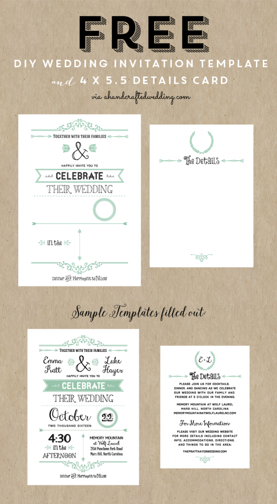 Free Printable Wedding Invitation Template | Wedding | Wedding | Wedding Invitation Cards Printable Free