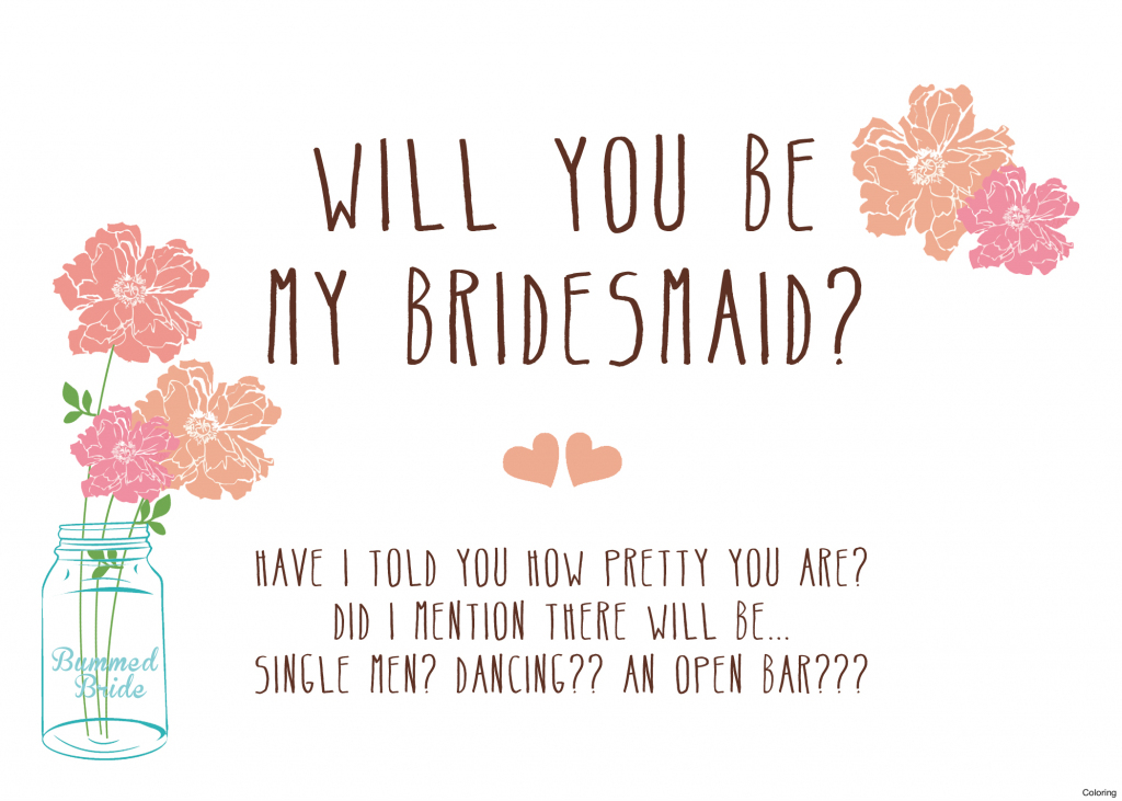 Free Printable Will You Be My Bridesmaid Cards | Free Printables | Free Printable Will You Be My Maid Of Honor Card