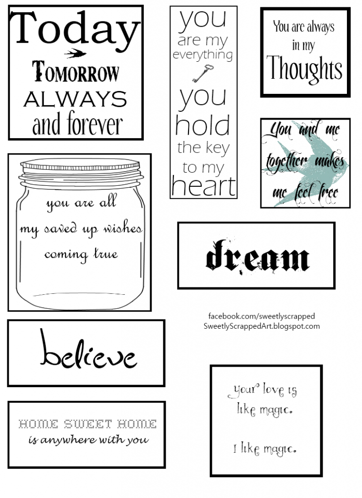 Free Printables - Great Additions To Scrapbooks &amp;amp; Smash Books | Free Printable Greeting Card Sentiments