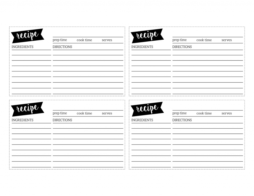 Free Recipe Card Template Printable - Paper Trail Design | Free Printable Recipe Cards