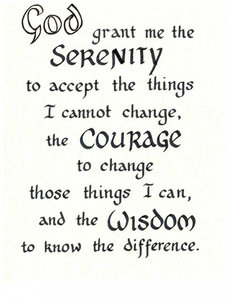 new version of serenity prayer printable