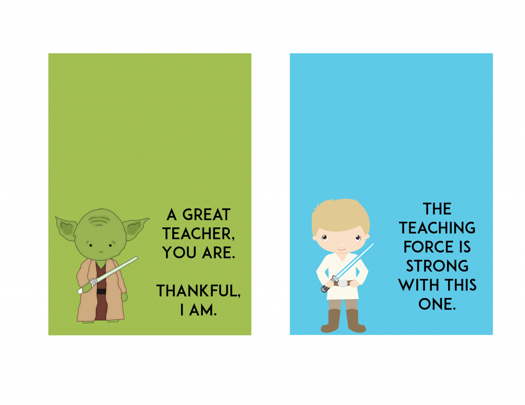 Free Star Wars Teacher Appreciation Day Printable - Ftm | Printable Star Wars Cards