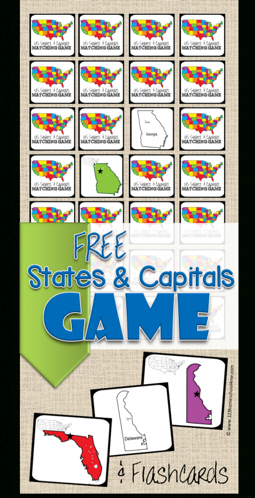 Free State Capitals Game | 123 Homeschool 4 Me | States And Capitals Flash Cards Printable
