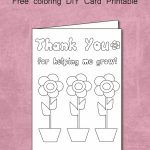 Free Thank You For Helping Me Grow   Coloring Card Printable | Teachers Day Card Printable