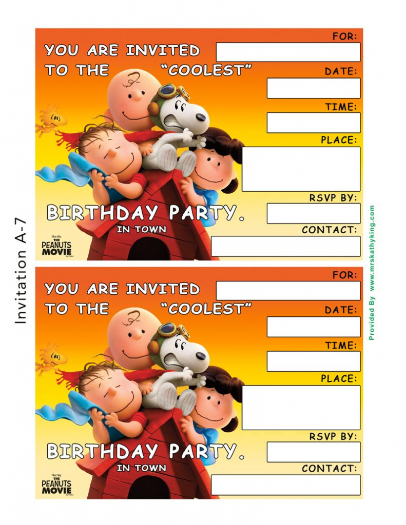 Free The Peanuts Movie Printable Party Decoration Pack | Snoopy Printable Birthday Cards