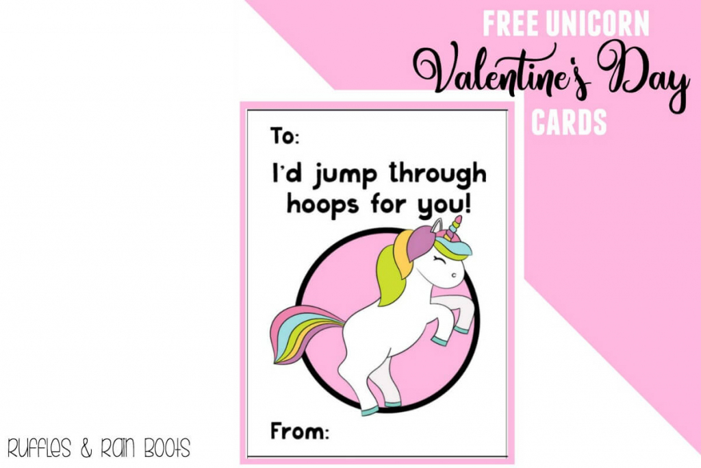 Free Unicorn Valentine&amp;#039;s Day Cards Printable For Kids - Ruffles And | Free Printable Childrens Valentines Day Cards