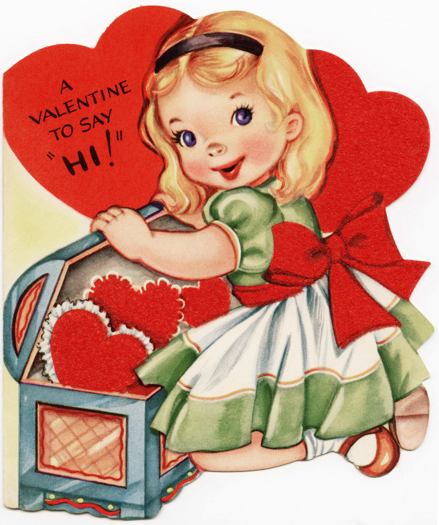 Free Vintage Image ~ A Valentine To Say Hi! - Old Design Shop Blog | Printable Vintage Valentines Day Cards
