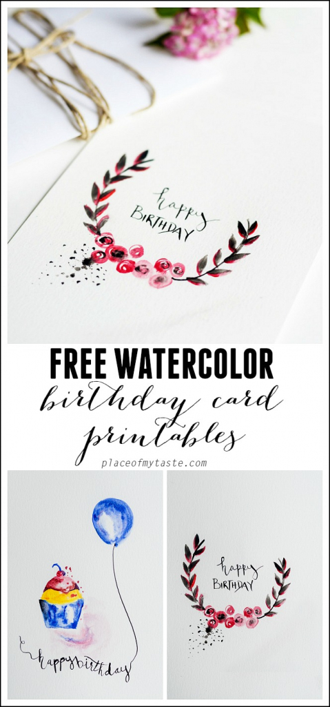 Free Watercolor Birthday Card Printables - Capturing Joy With | Free Printable Birthday Cards For Her
