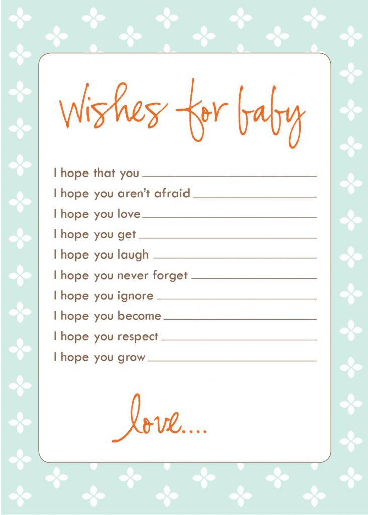 Freebie: Wish Cards | Ladies Class Baby Shower Ideas | Baby Shower | Printable Baby Shower Cards