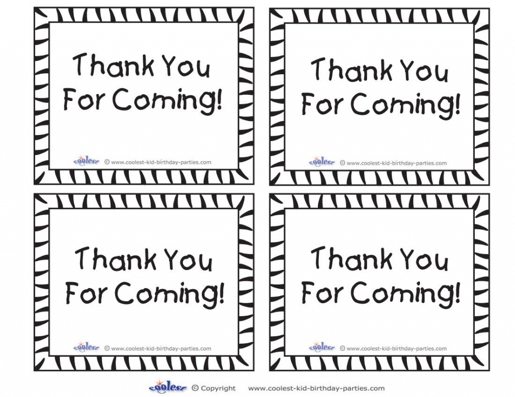 Free Printable Thank You For Coming Tags Template