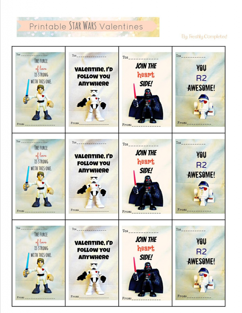 Freshly Completed: Printable Star Wars Valentines | Star Wars Printable Cards Free