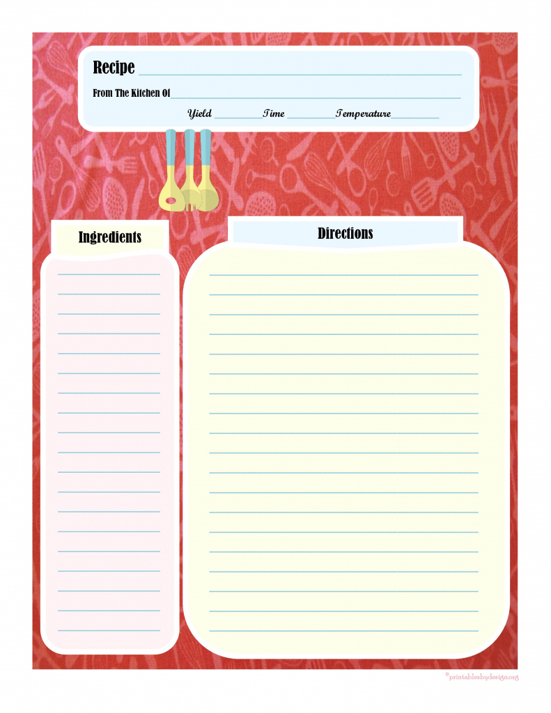 Full Page Recipe Card | Printable Recipe Cards | Printable Recipe | Homemade Card Templates Printable