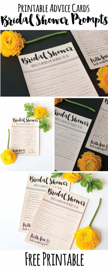 Fun Printable Bridal Shower Advice Cards {Free Download} | Wedding | Free Printable Bridal Shower Advice Cards
