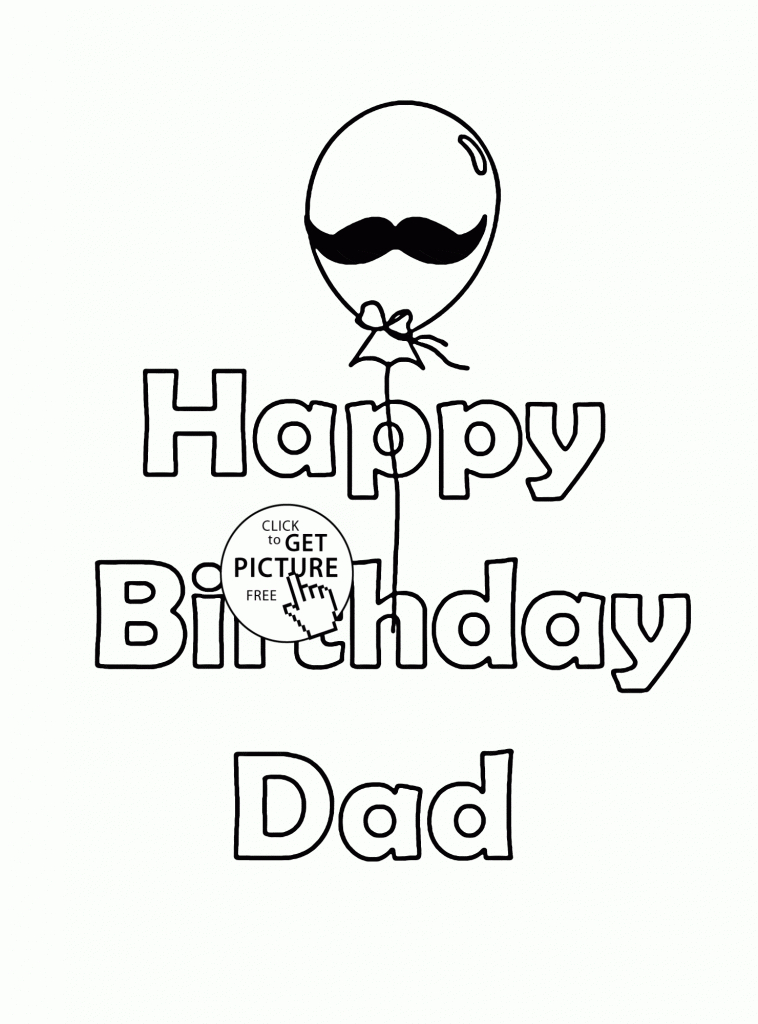 Funny Card Happy Birthday Dad Coloring Page For Kids, Holiday | Free Printable Happy Birthday Cards For Dad