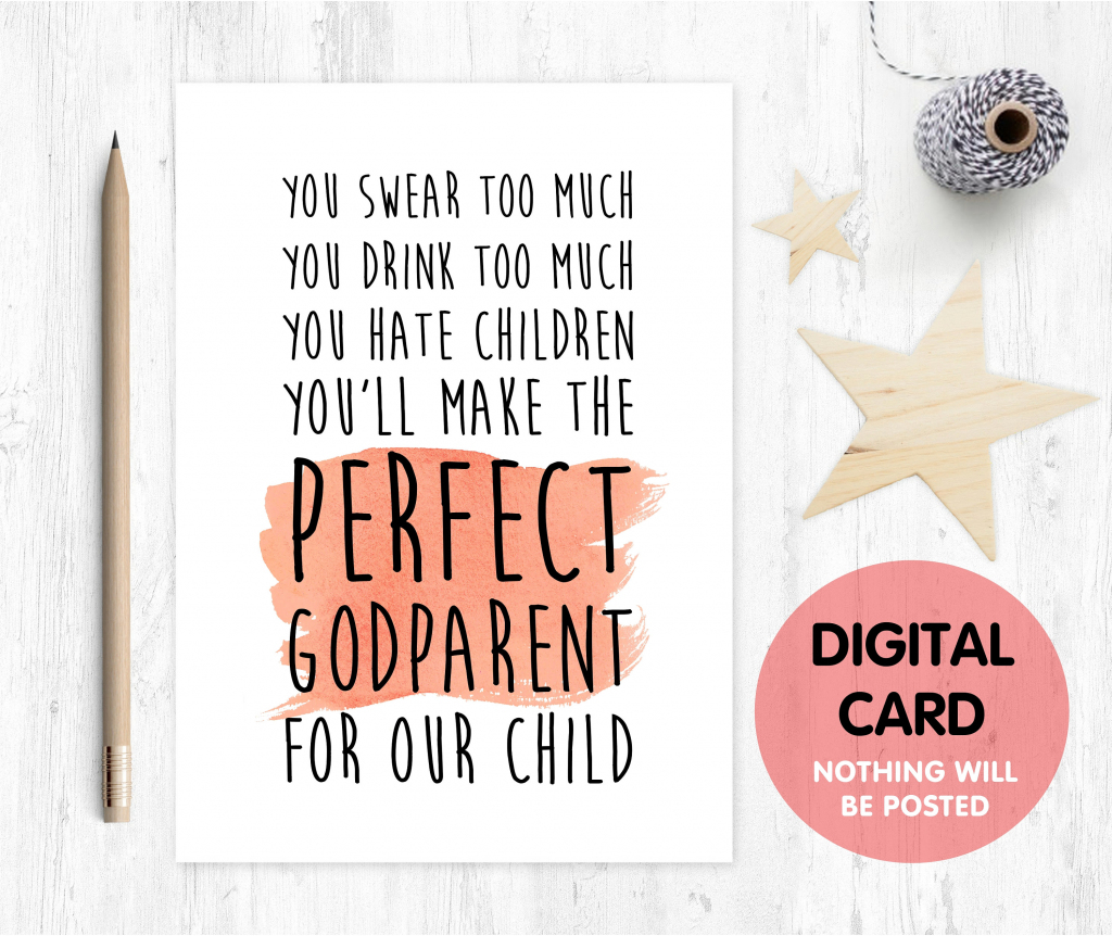 Funny Will You Be My Godmother Card Godmother Card Printable | Etsy | Will You Be My Godmother Printable Card