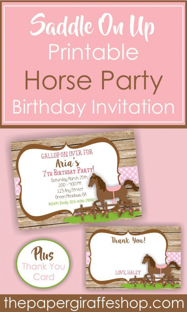 Gallop On Over For Your Cowgirl&amp;#039;s Next Birthday Party. Let&amp;#039;s Plan A | Horse Thank You Cards Printable