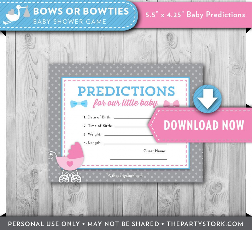 Gender Reveal Baby Shower Prediction Card Printable Cards | Etsy | Baby Shower Printable Prediction Cards