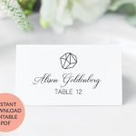 Geometric Wedding Place Cards Printable Wedding Place Cards | Etsy | Printable Wedding Place Cards