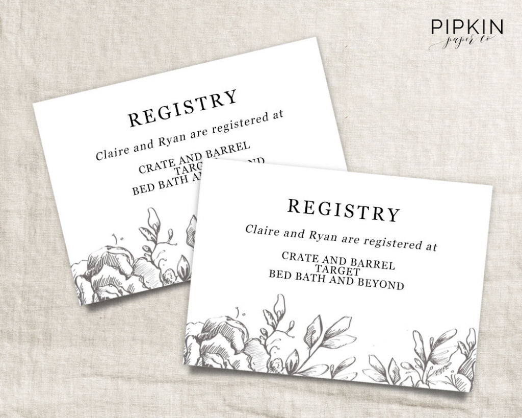 Gift Registry Template Free - Kleo.bergdorfbib.co | Free Printable Registry Cards