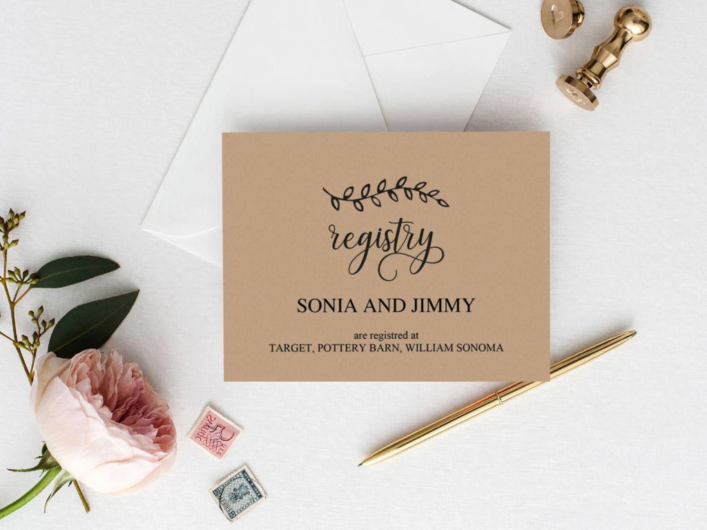 Gift Registry Template - Kleo.bergdorfbib.co | Printable Gift Registry Cards