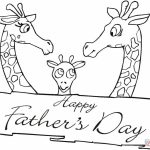 Giraffes Together On Father's Day Coloring Page | Free Printable | Hallmark Free Printable Fathers Day Cards