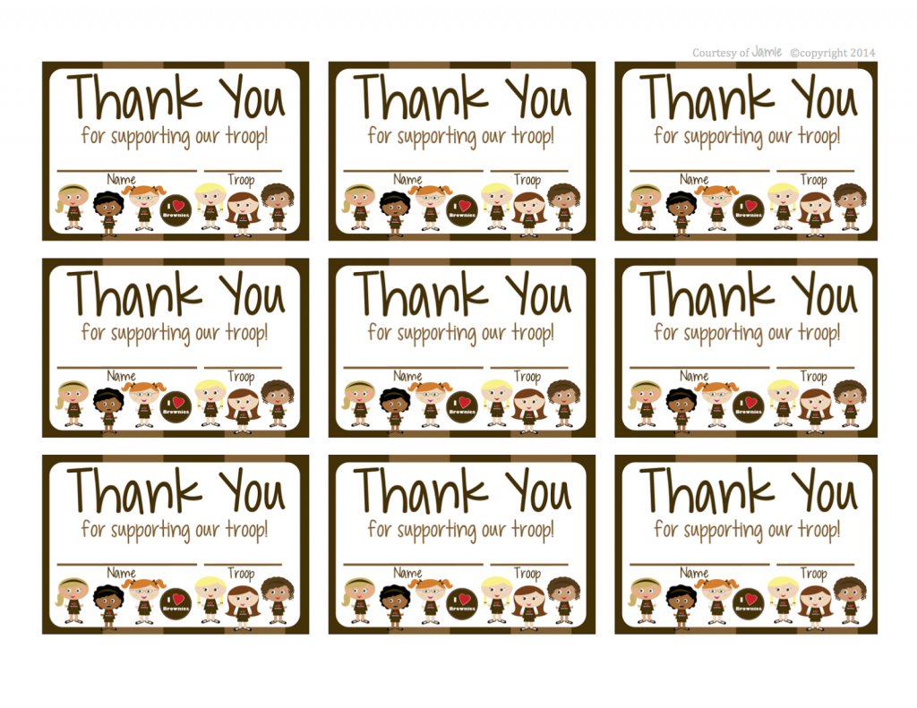 Girl Scouts: Brownies Free Printable Thank You Cards | Girl Scouts | Free Printable Eagle Scout Thank You Cards