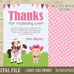 Girls Horse Thank You Card Printable Digital File | Etsy | Horse Thank You Cards Printable