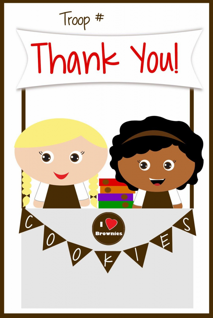 Girls Scouts - Free Printable Brownies Thank You Cards - Cookie | Free Printable Eagle Scout Thank You Cards