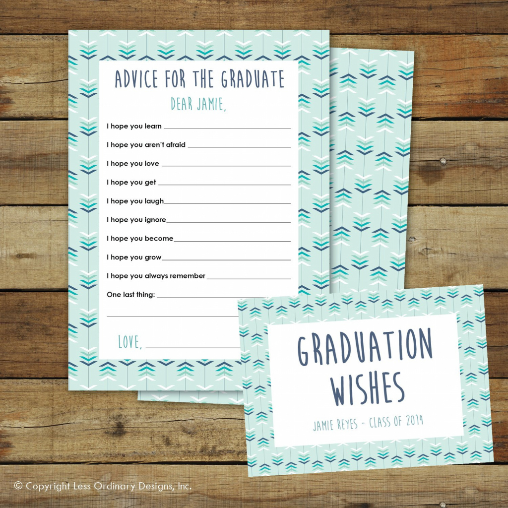 Graduation Wishes Advice Cards Printable Instant Download | Etsy | Free Printable Graduation Advice Cards